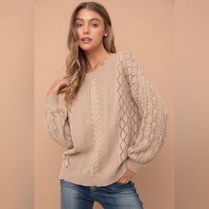 S36-Multi Cable Knit Sweater